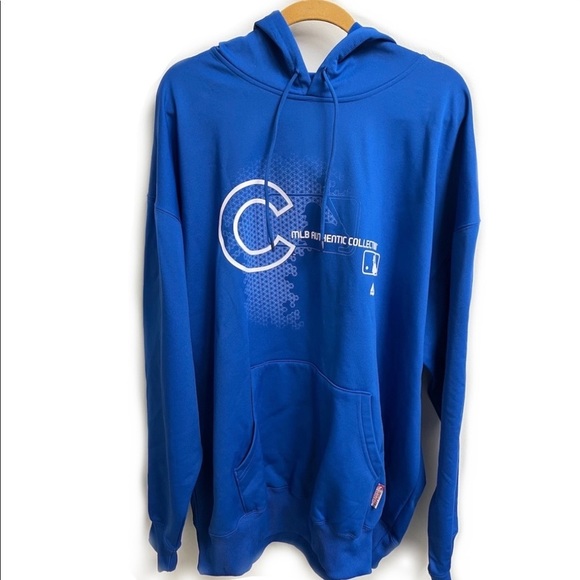 Chicago Cubs baseball player shadow Therma base pullover Hoodie Blue SZ … - Picture 1 of 7